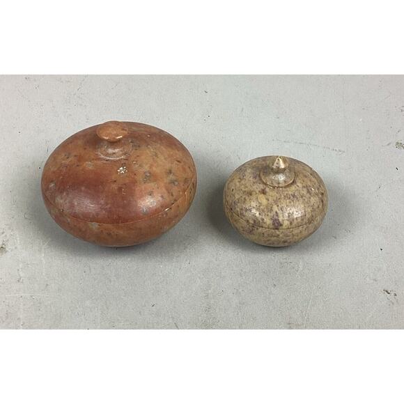 Lot of 2 Small Lidded Trinket Dishes, Pill Holder - Picture 1 of 11